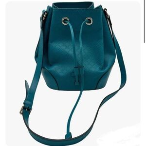 Gucci Teal Bucket Bag with Adjustable Strap